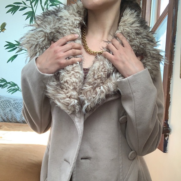 Glamorous fitted wool coat fur collar - Picture 4 of 7